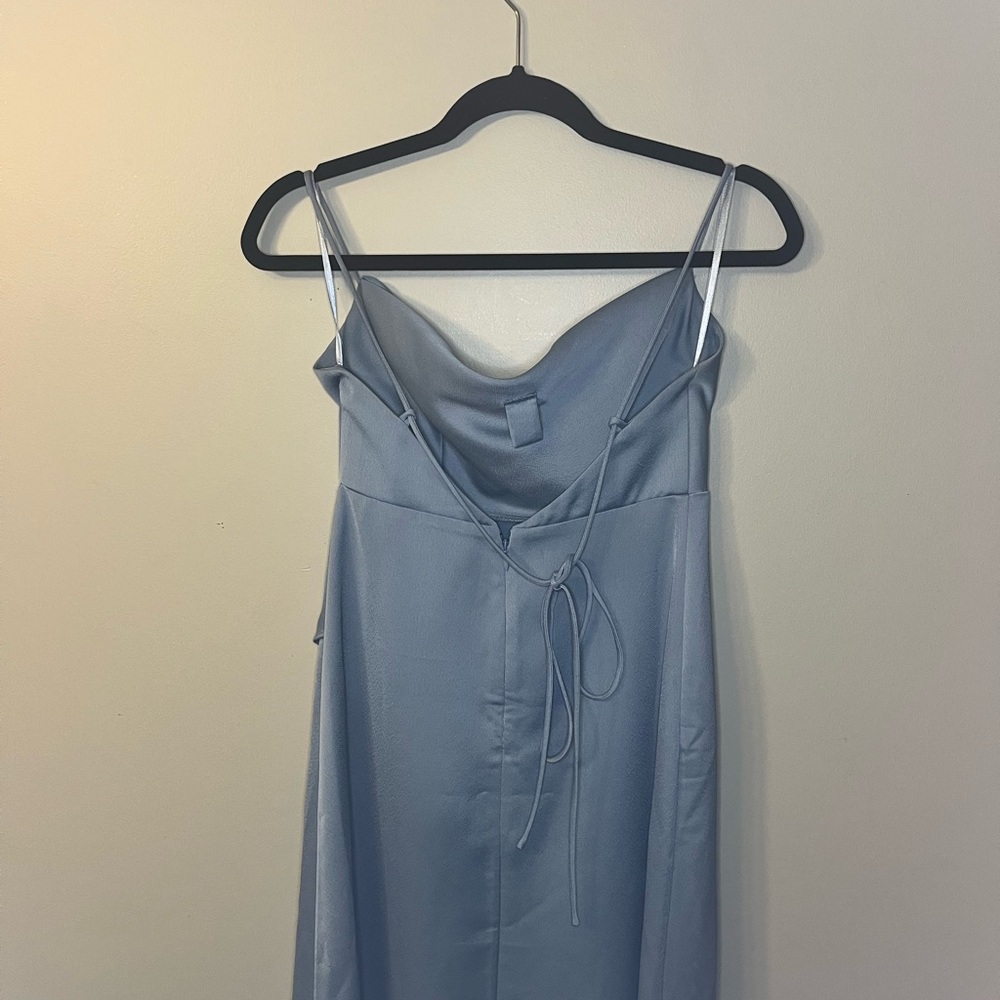 BHLDN Remy Cowl Neck Blue Slit Gown - Worn Once - Picture 5 of 6